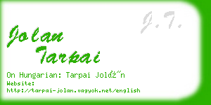 jolan tarpai business card